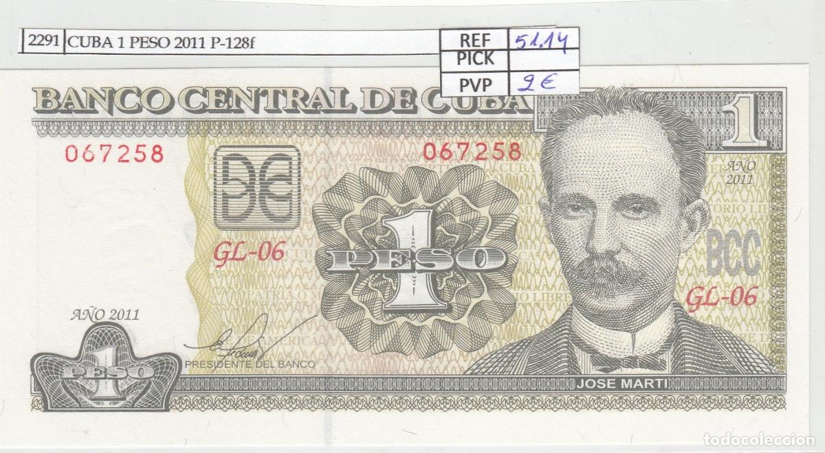 Internationale Banknoten: CRJ2291 BILLETE CUBA 1 PESO 2011 P-128f