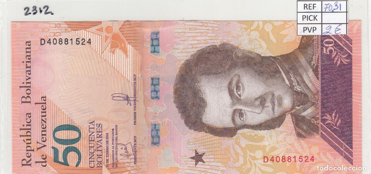 Internationale Banknoten: CRJ2312 BILLETE VENEZUELA 50 BOLIVARES 2018 P-105a