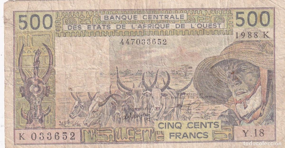 Internationale Banknoten: CRBX2504 BILLETE AFRICA OESTE 500 FRANCOS 1988 BC