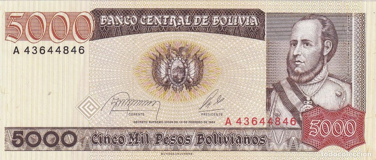 Internationale Banknoten: CRBX2514 BILLETE BOLIVIA 5000 PESOS 1984 S/C-