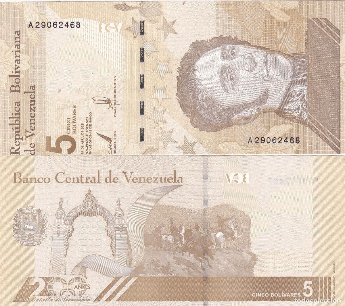Internationale Banknoten: CRBX2546 BILLETES VENEZUELA 5 BOLIVARES 2021 CON ERRORES SIN CIRCULAR