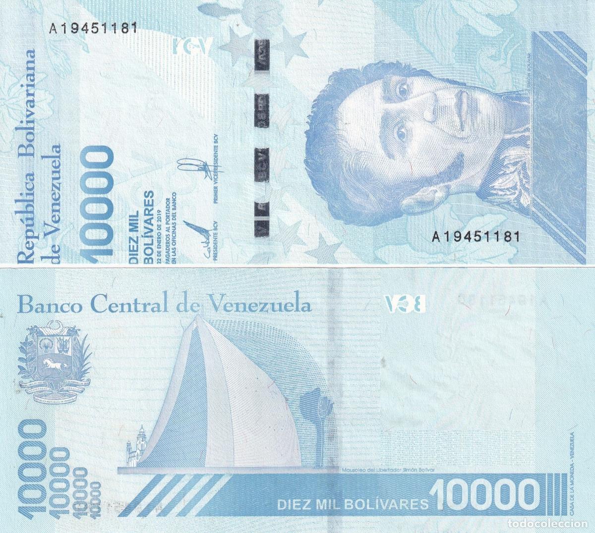 Notas Internacionais: CRBX2561 BILLETES VENEZUELA 10000 BOLIVARES ERROR IMPRENSION S/C