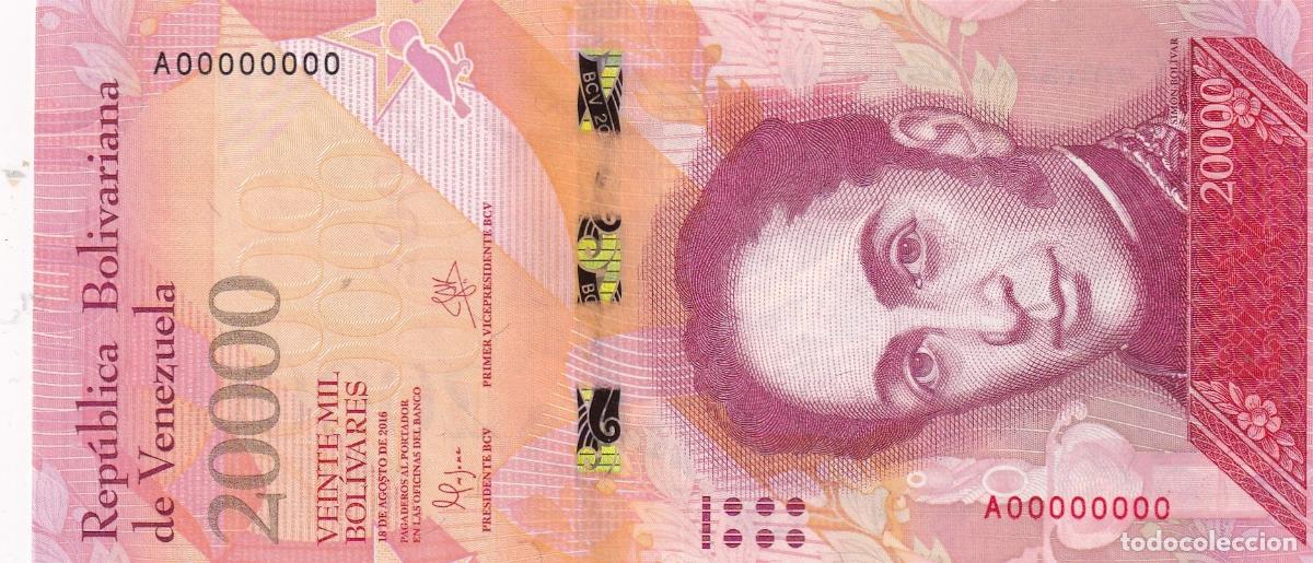 Notas Internacionais: CRBX2562 BILLETE VENEZUELA 20000 BOLIVARES 2016 SERIE A000 S/C