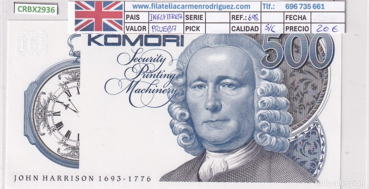 Billets internationaux: CRBX2936 BILLETE INGLATERRA PRUEBA SIN CIRCULAR