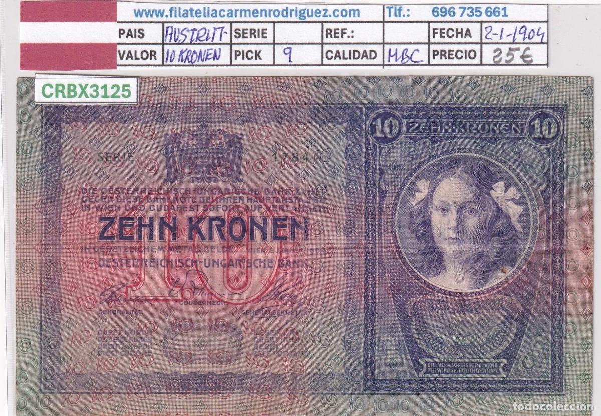 International Banknotes: CRBX3125 BILLETE AUSTRIA 10 KRONEN 1904 P-9 MBC