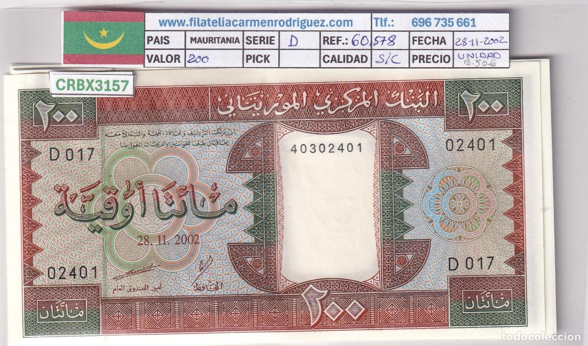 Billets internationaux: CRBX3157 BILLETE MAURITANIA 200 OUGUIYA 2002 SIN CIRCULAR