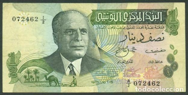 Billetes extranjeros: TUNEZ. 1/2 dinars 1973. Pick 69. - Foto 1