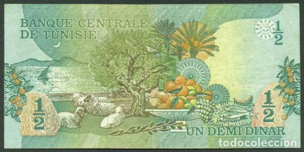 Billetes extranjeros: TUNEZ. 1/2 dinars 1973. Pick 69. - Foto 2