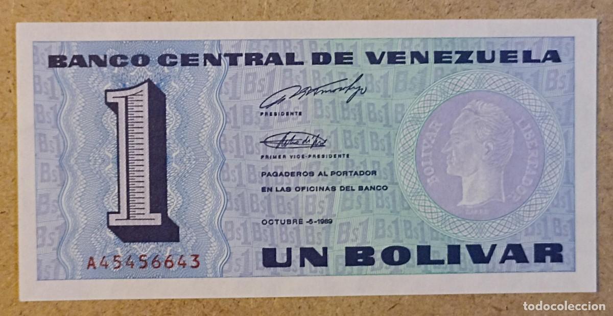 Banconote internazionali: Billete 1 bol&iacute;var de Venezuela 1989 (Sim&oacute;n Bol&iacute;var)