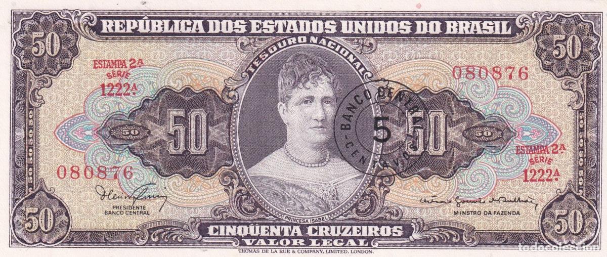Billetes extranjeros: CRBX1574 BILLETE BRASIL 50 CRUZEIROS EBC