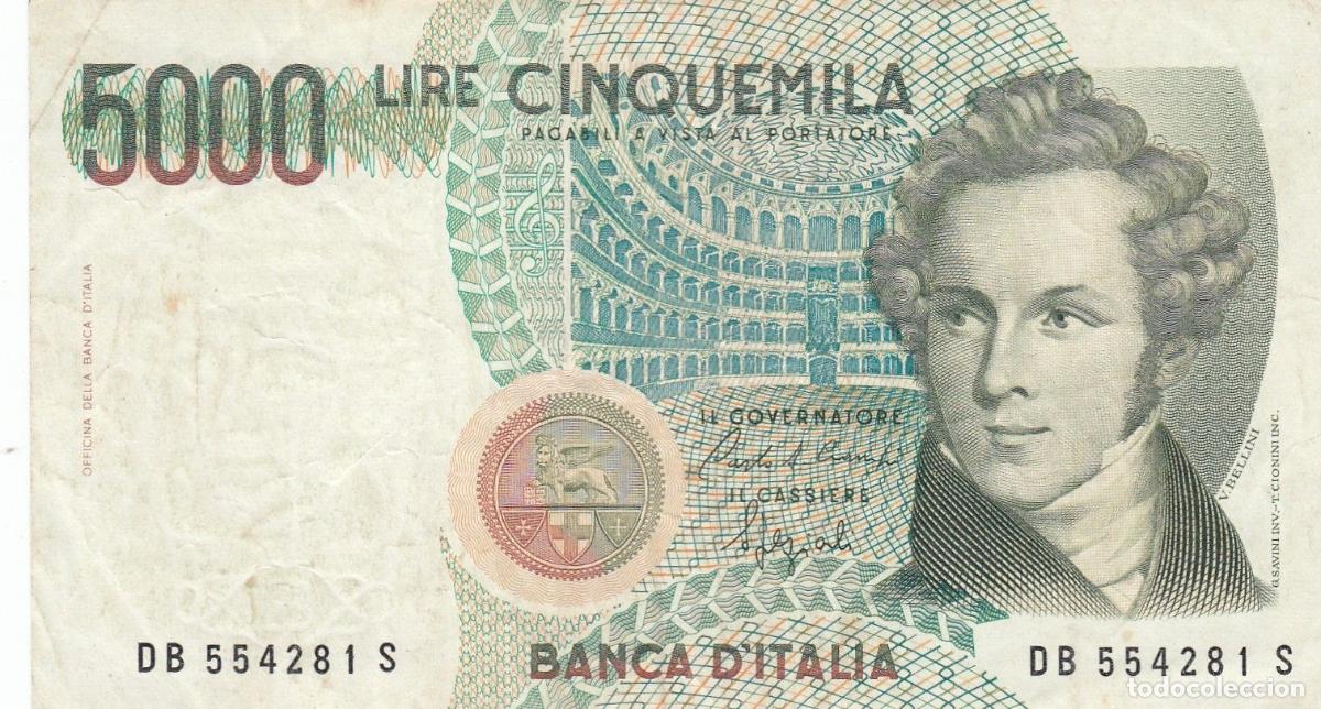 Billetes extranjeros: CRBX1689 BILLETE ITALIA 5000 LIRAS 1985 USADO