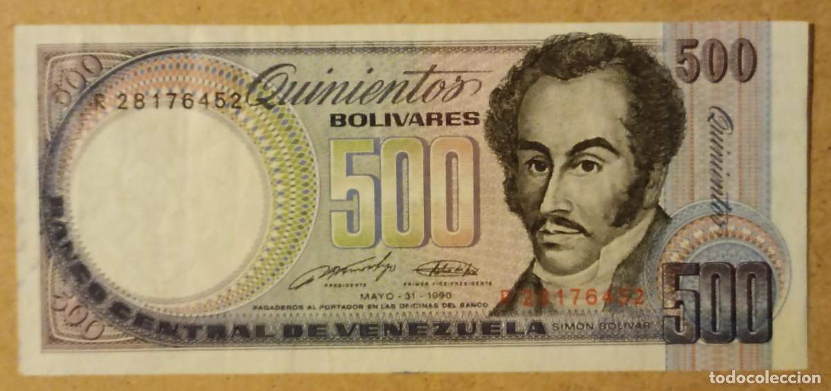 Banconote internazionali: Billete 500 bol&iacute;vares de Venezuela 1990 (Sim&oacute;n Bol&iacute;var)