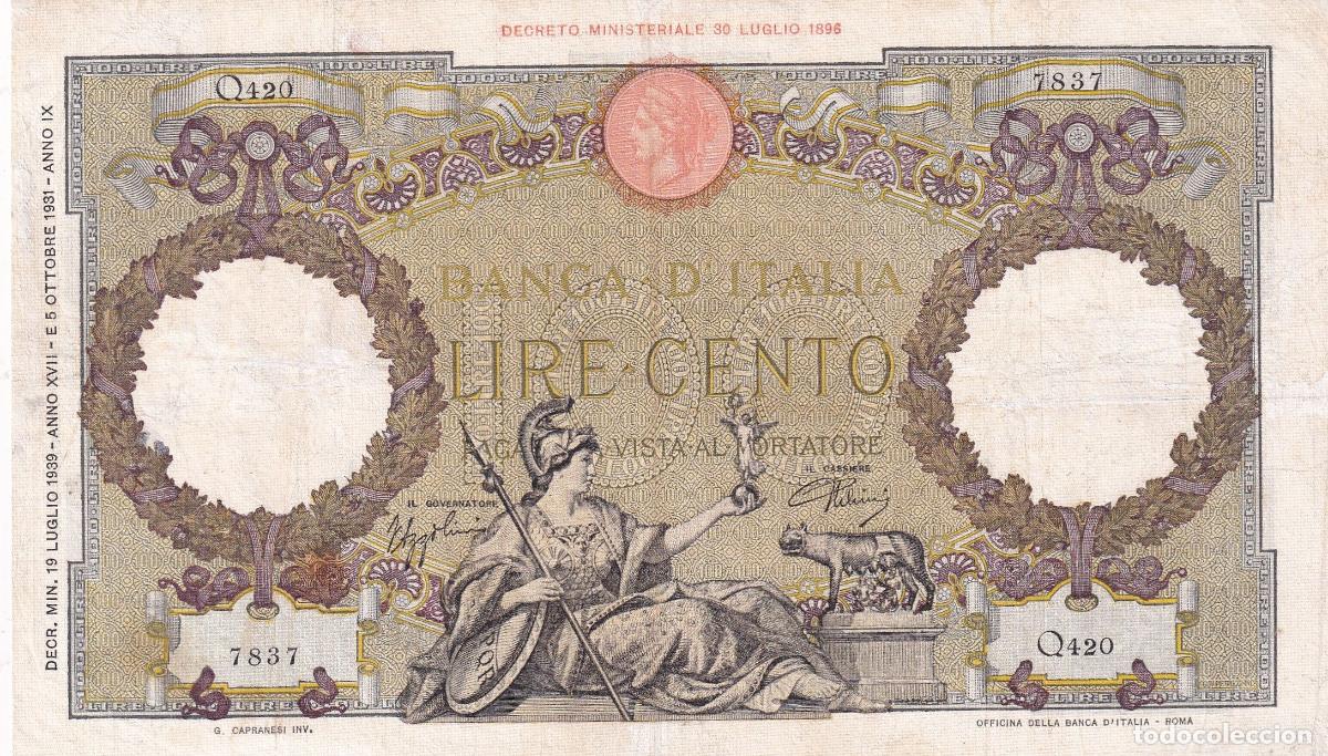 Billetes extranjeros: CRBX2496 BILLETE ITALIA 100 LIRAS 1931 SERIE Q RESTAURADO
