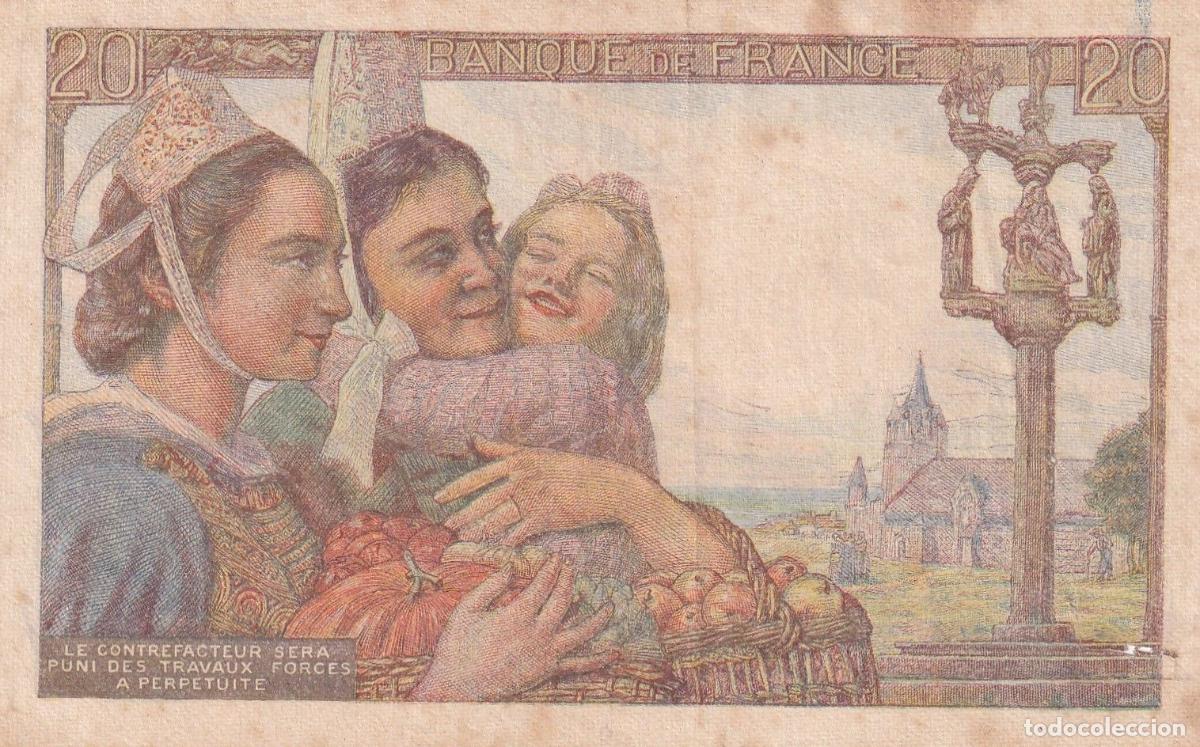 International Banknotes: CRBX2643 BILLETE FRANCIA 20 FRANCOS 1943 MBC