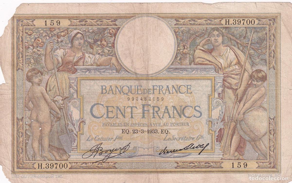 International Banknotes: CRBX2652 BILLETE FRANCIA 100 FRANCOS 1933 MC