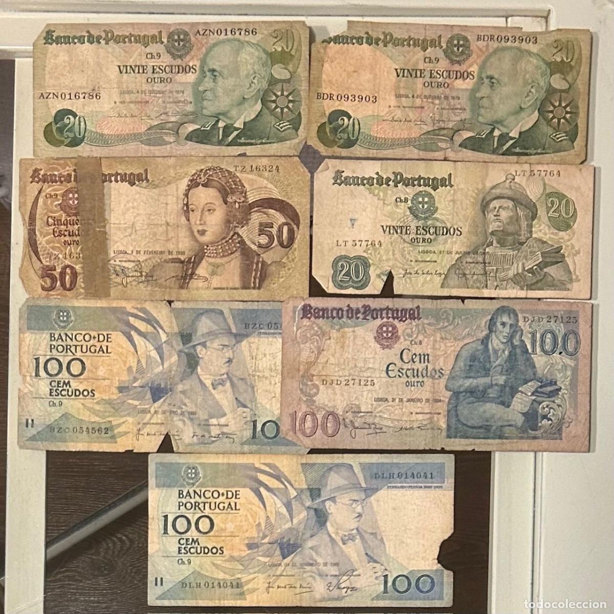 International Banknotes: CRBX2657 LOTE 7 BILLETES PORTUGAL VER FOTO