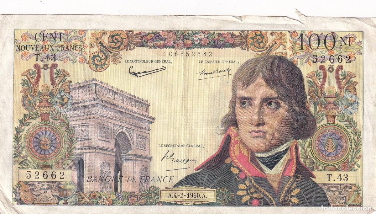 Billets internationaux: CRBX2720 BILLETE FRANCIA 100 NUEVOS FRANCOS 1960 CON ROTURA BC