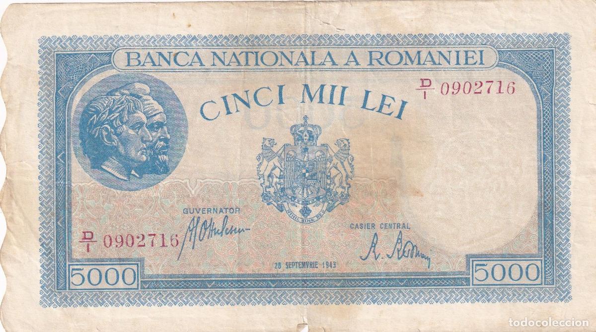 Billets internationaux: CRBX2725 BILLETE RUMANIA 5000 LEI 1943 BC