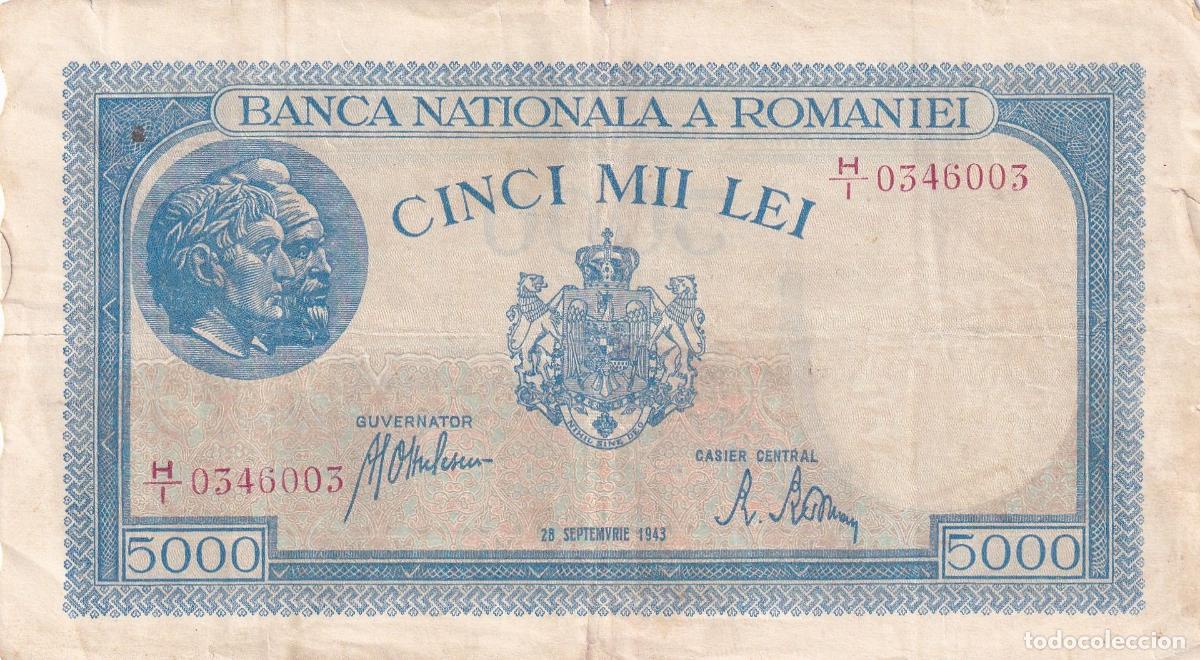 Billets internationaux: CRBX2726 BILLETE RUMANIA 5000 LEI 1943 BC