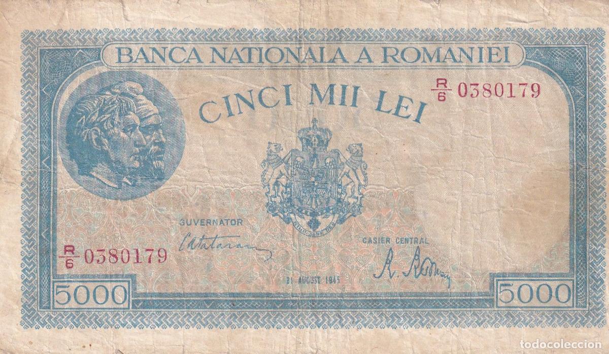 Billets internationaux: CRBX2727 BILLETE RUMANIA 5000 LEI 1945 BC