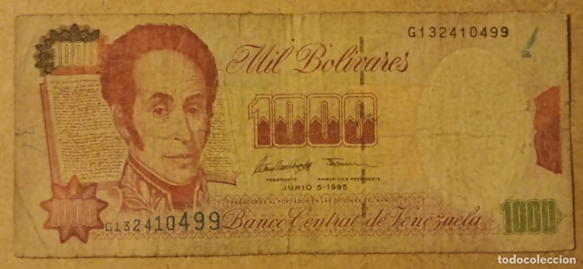 Banconote internazionali: Billete 1000 bol&iacute;vares de Venezuela 1995 (Sim&oacute;n Bol&iacute;var)