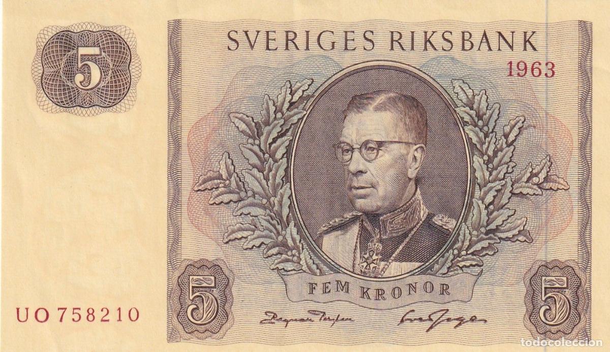 Billets internationaux: CRBX2799 BILLETE SUECIA 5 KRONOR 1963 SERIE UO EBC+