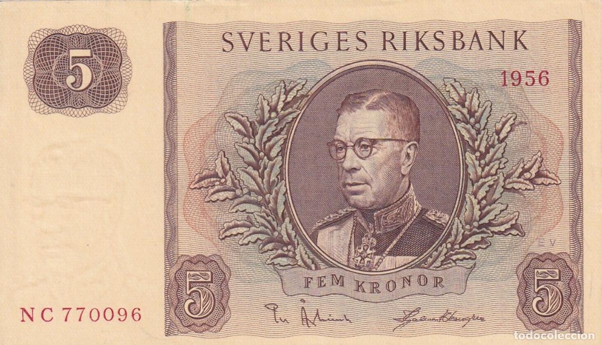 Billets internationaux: CRBX2800 BILLETE SUECIA 5 KRONOR 1956 SERIE NC EBC+
