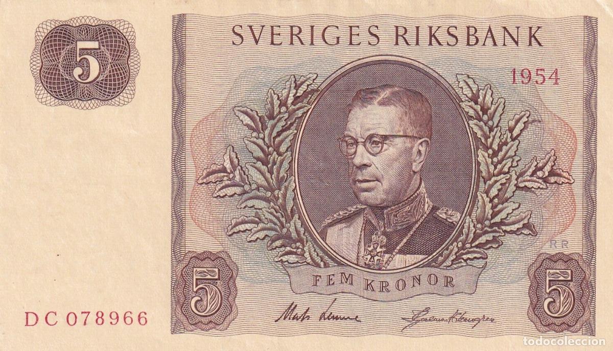 Billets internationaux: CRBX2801 BILLETE SUECIA 5 KRONOR 1954 SERIE DC EBC+