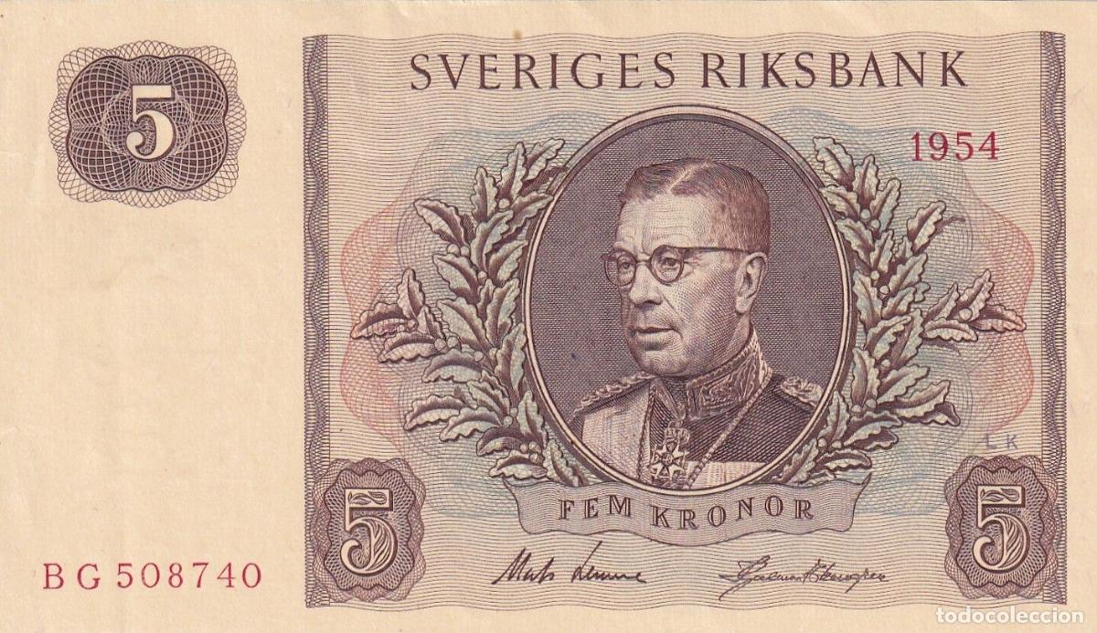 Billets internationaux: CRBX2802 BILLETE SUECIA 5 KRONOR 1954 SERIE BG EBC+