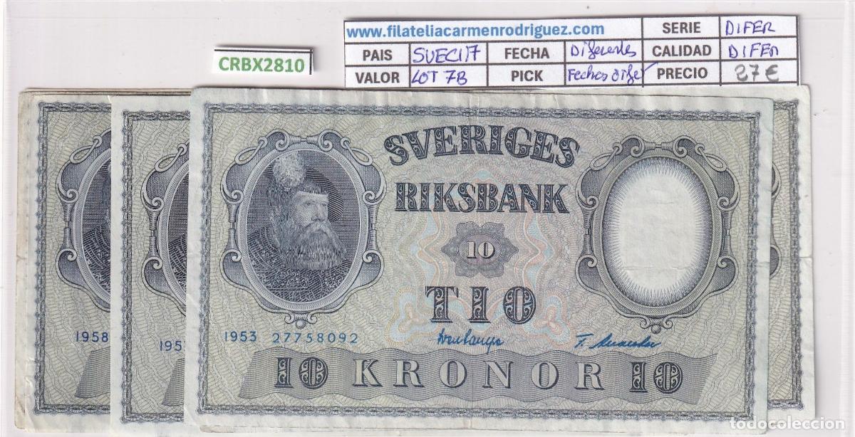 Billetes extranjeros: CRBX2810 LOTE 9 BILLETES SUECIA 10 KRONOR DIFENTES FECHAS Y CALIDADES