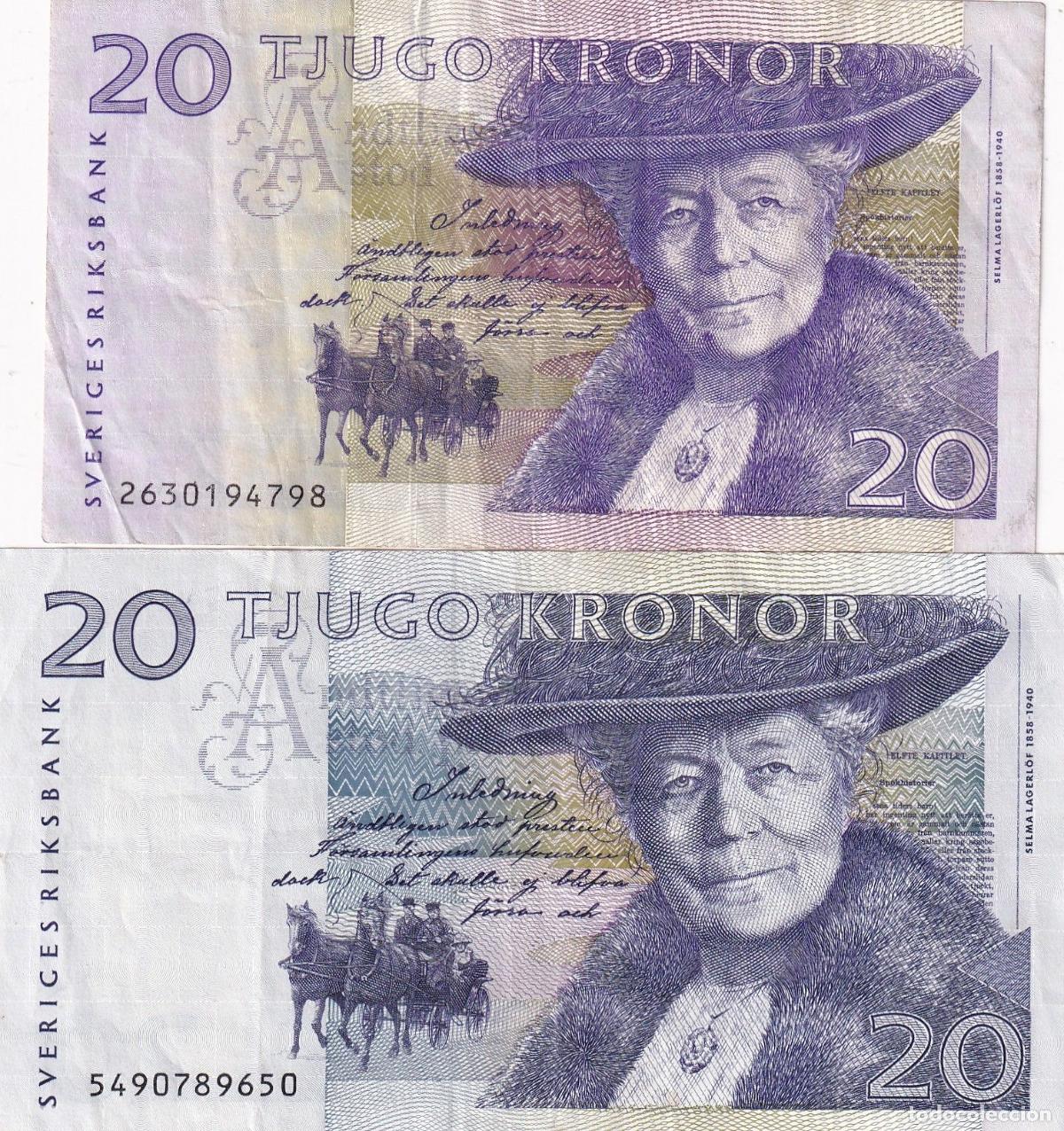 Billetes extranjeros: CRBX2812 LOTE 2 BILLETES SUECIA 20 KRONOR VER FOTOS