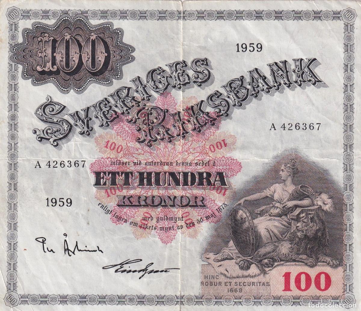 Billetes extranjeros: CRBX2814 BILLETE SUECIA 100 KRONOR 1959 SERIE A MBC-