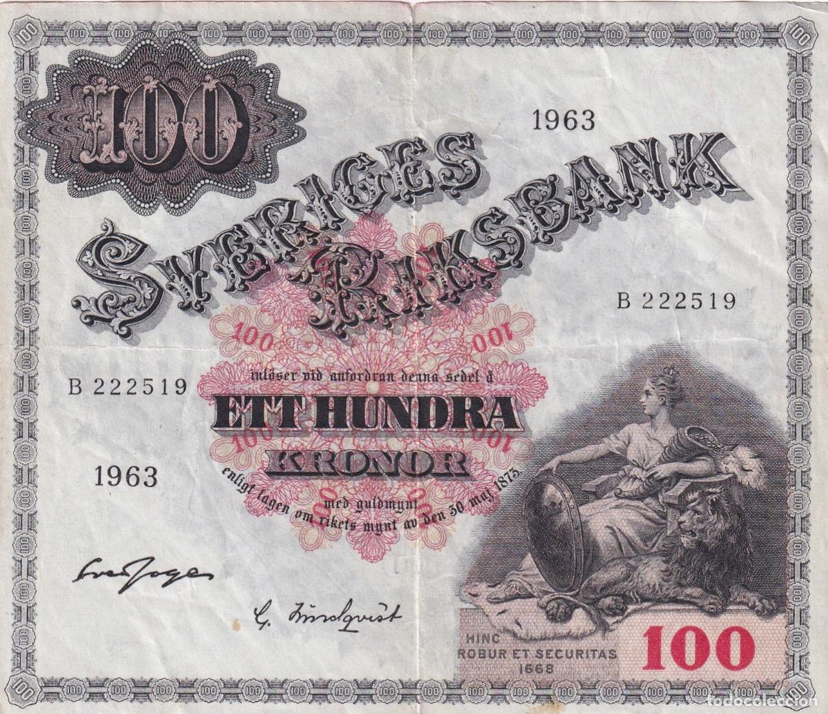 Billetes extranjeros: CRBX2815 BILLETE SUECIA 100 KRONOR 1963 SERIE B MBC