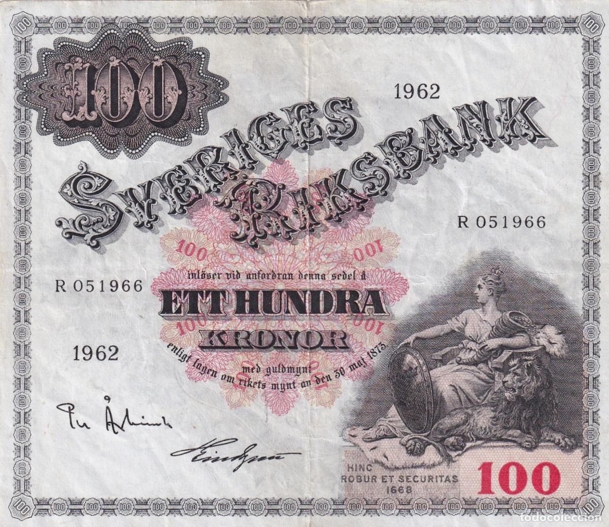 Billetes extranjeros: CRBX2817 BILLETE SUECIA 100 KRONOR 1962 SERIE R MBC