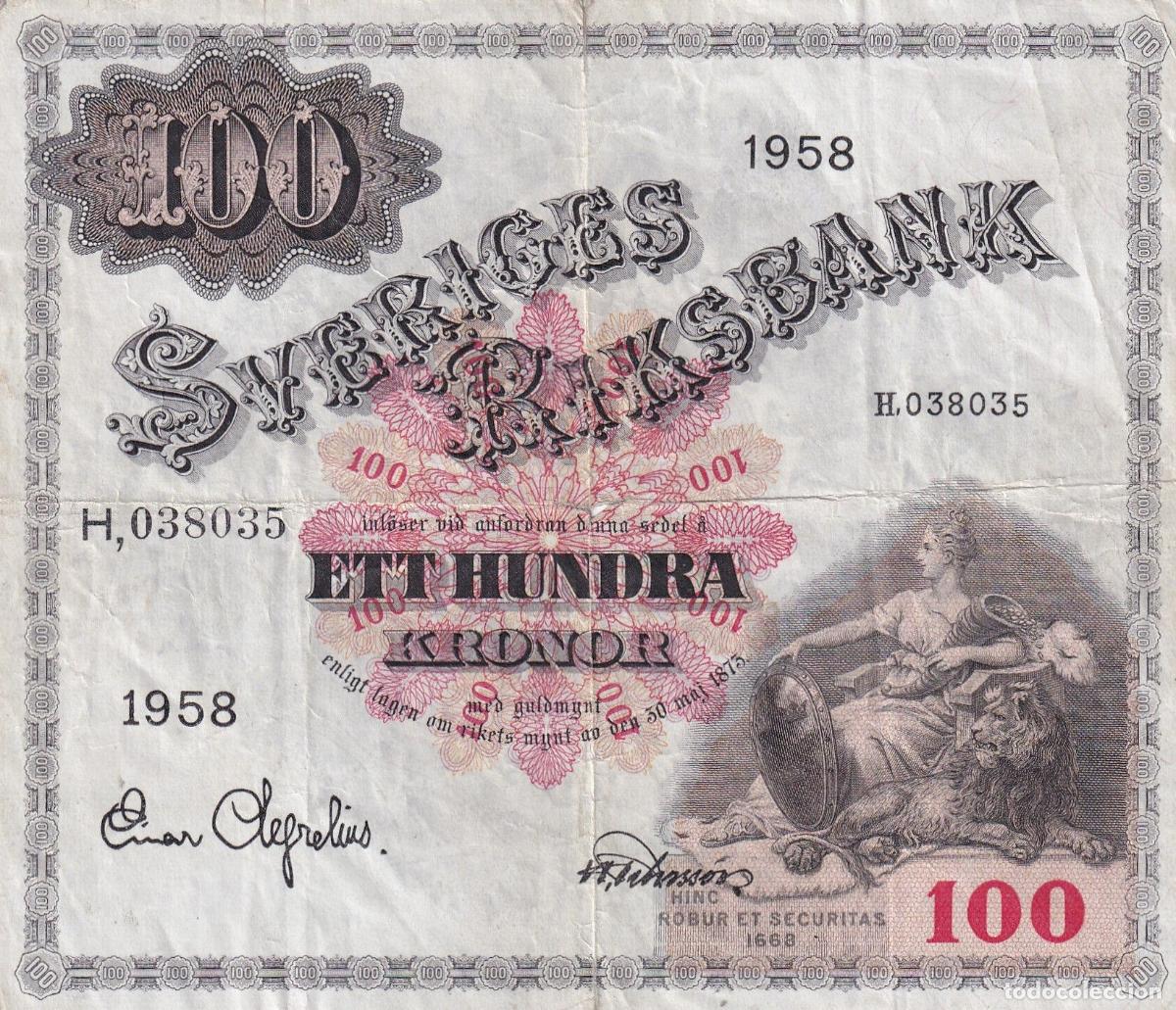 Billetes extranjeros: CRBX2821 BILLETE SUECIA 100 KRONOR 1958 SERIE H BC