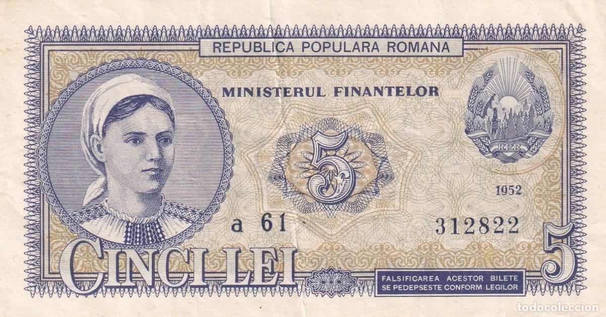 Billetes extranjeros: CRBX2838 BILLETE RUMANIA 5 LEI 1952 EBC