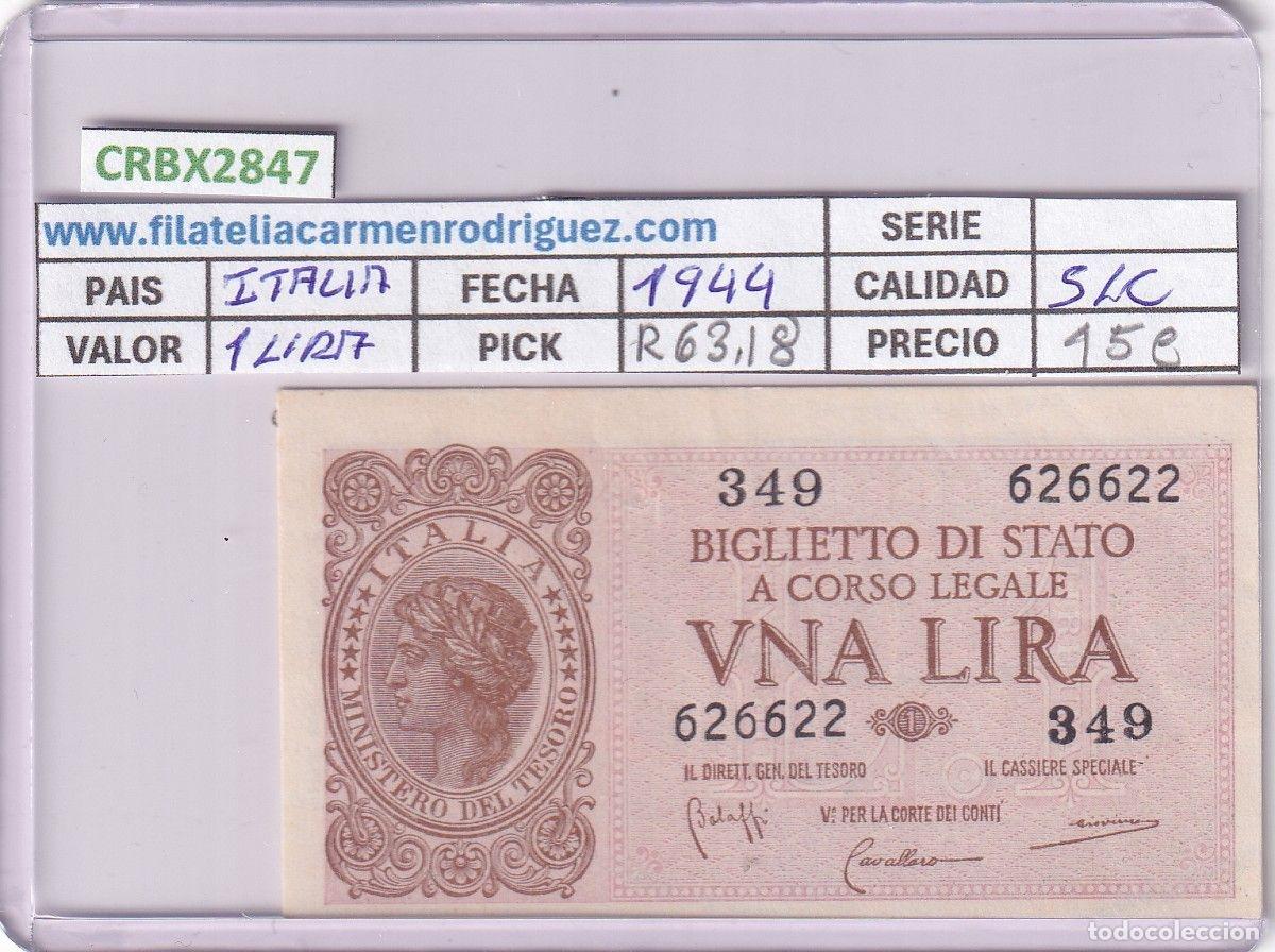 Banconote internazionali: CRBX2847 BILLETE ITALIA 1 LIRA 1944 SIN CIRCULAR