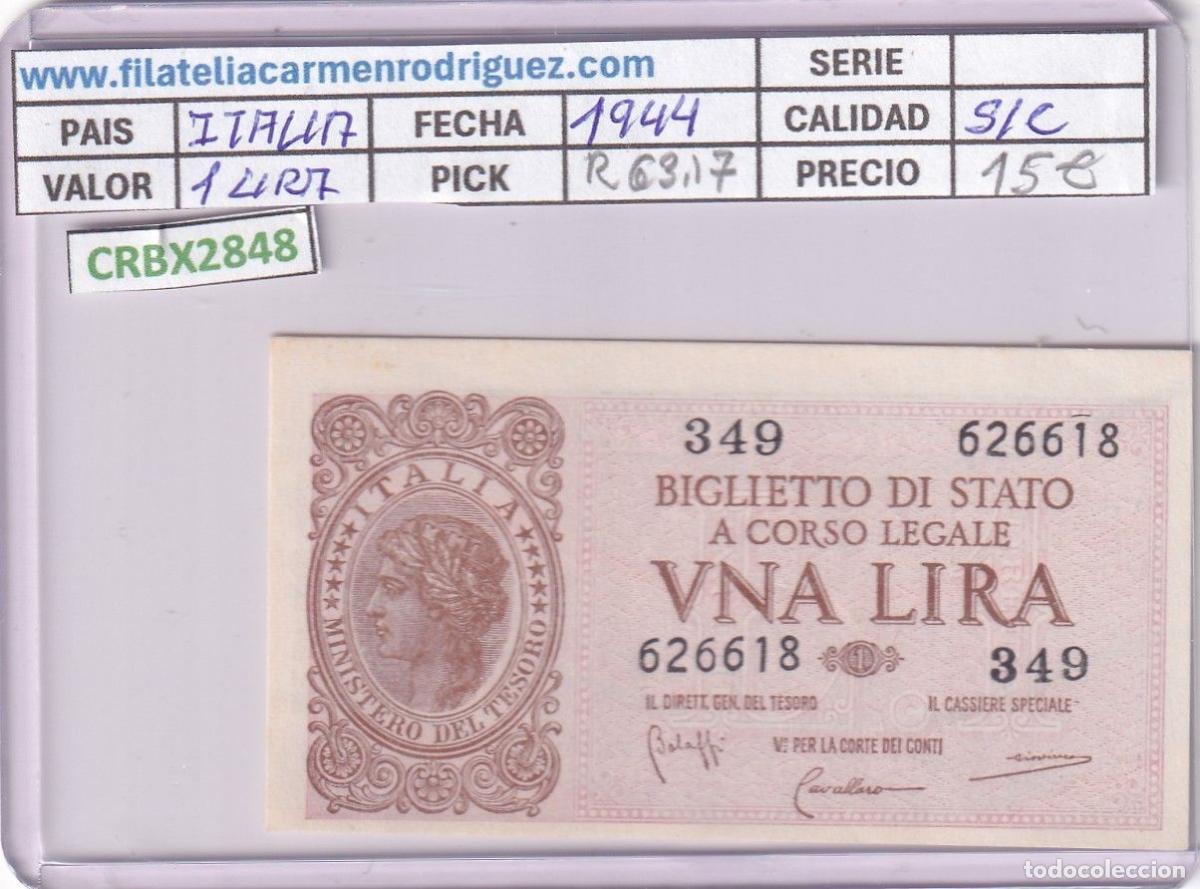 Banconote internazionali: CRBX2848 BILLETE ITALIA 1 LIRA 1944 SIN CIRCULAR