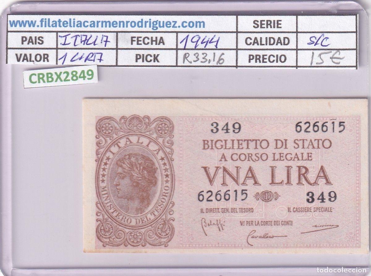 Banconote internazionali: CRBX2849 BILLETE ITALIA 1 LIRA 1944 SIN CIRCULAR