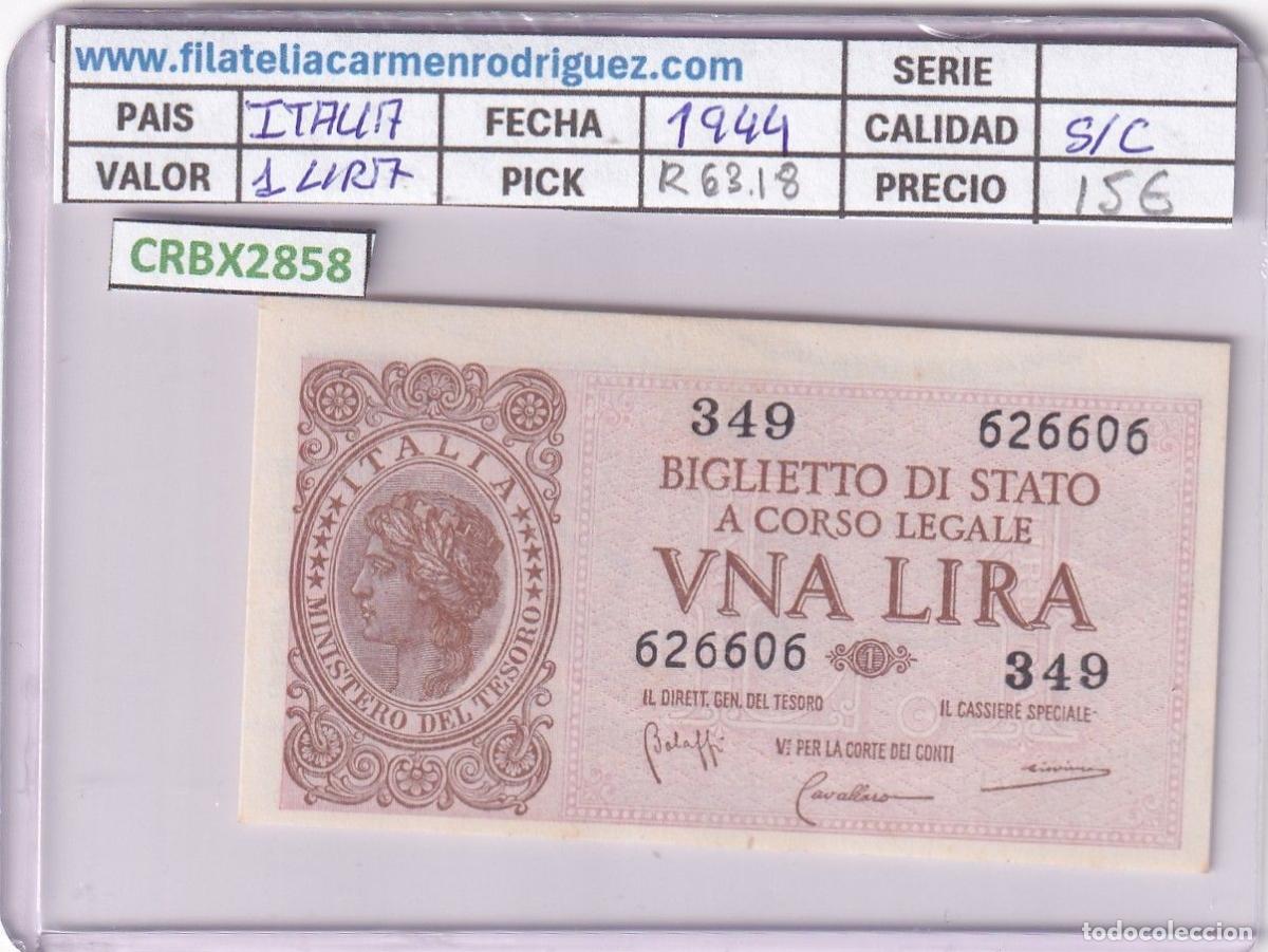 Banconote internazionali: CRBX2858 BILLETE ITALIA 1 LIRA 1944 SIN CIRCULAR