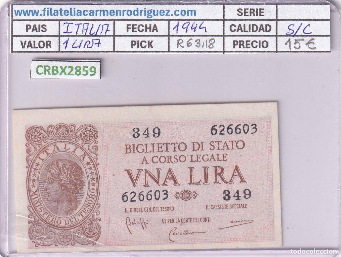Notas Internacionais: CRBX2859 BILLETE ITALIA 1 LIRA 1944 SIN CIRCULAR