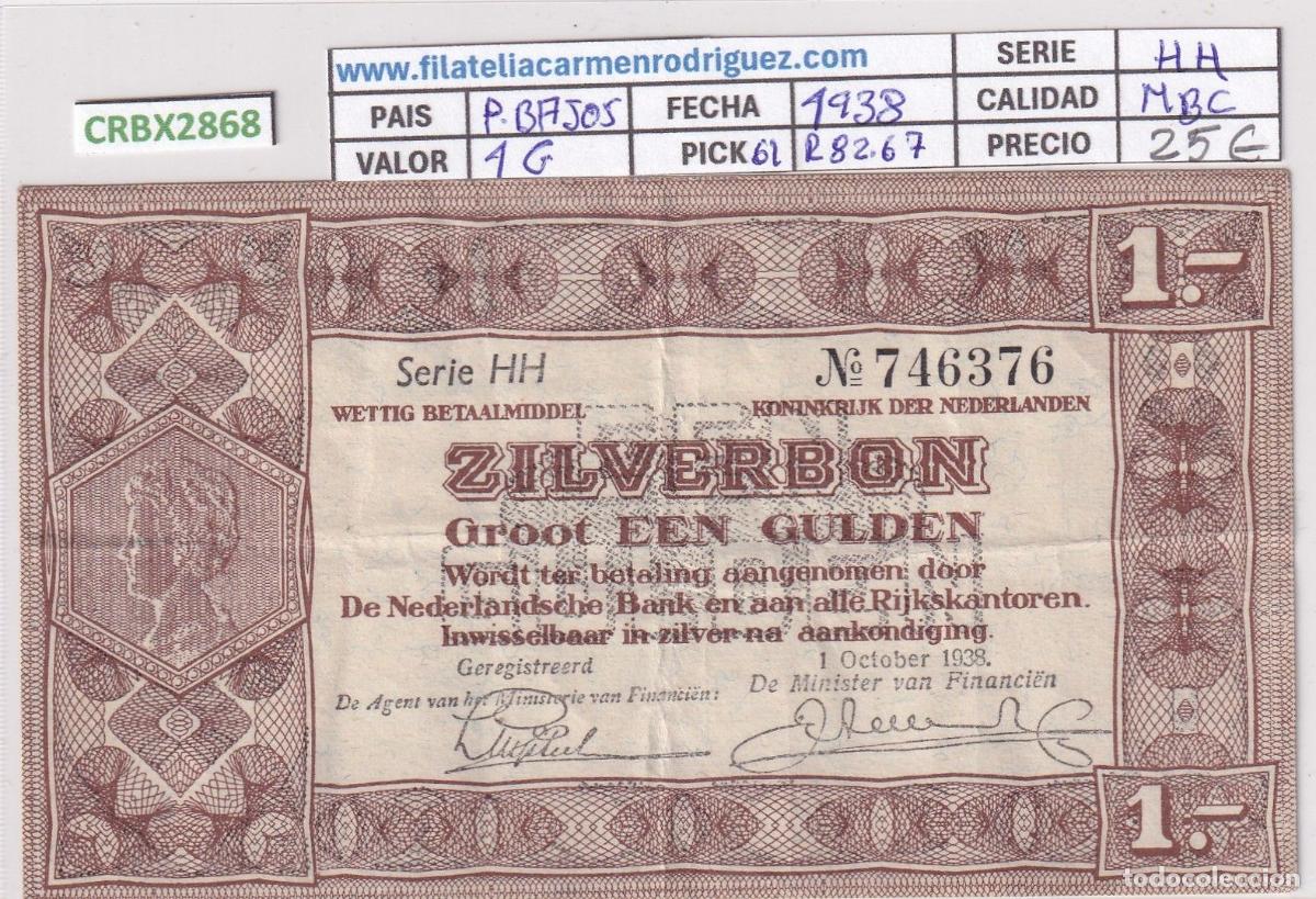 Billets internationaux: CRBX2868 BILLETE PAISES BAJOS 1 GULDEN 1938 P-61 MBC
