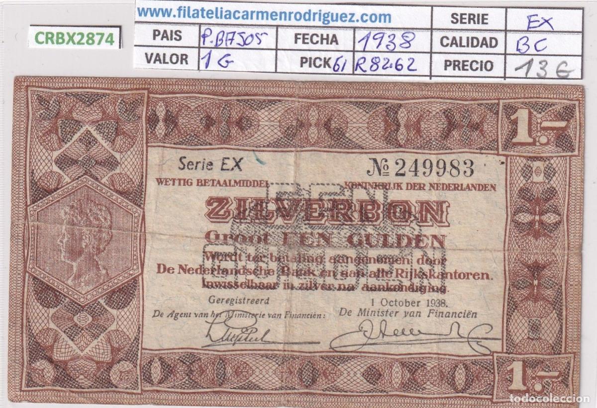 Billets internationaux: CRBX2874 BILLETE PAISES BAJOS 1 GULDEN 1938 P-61 BC