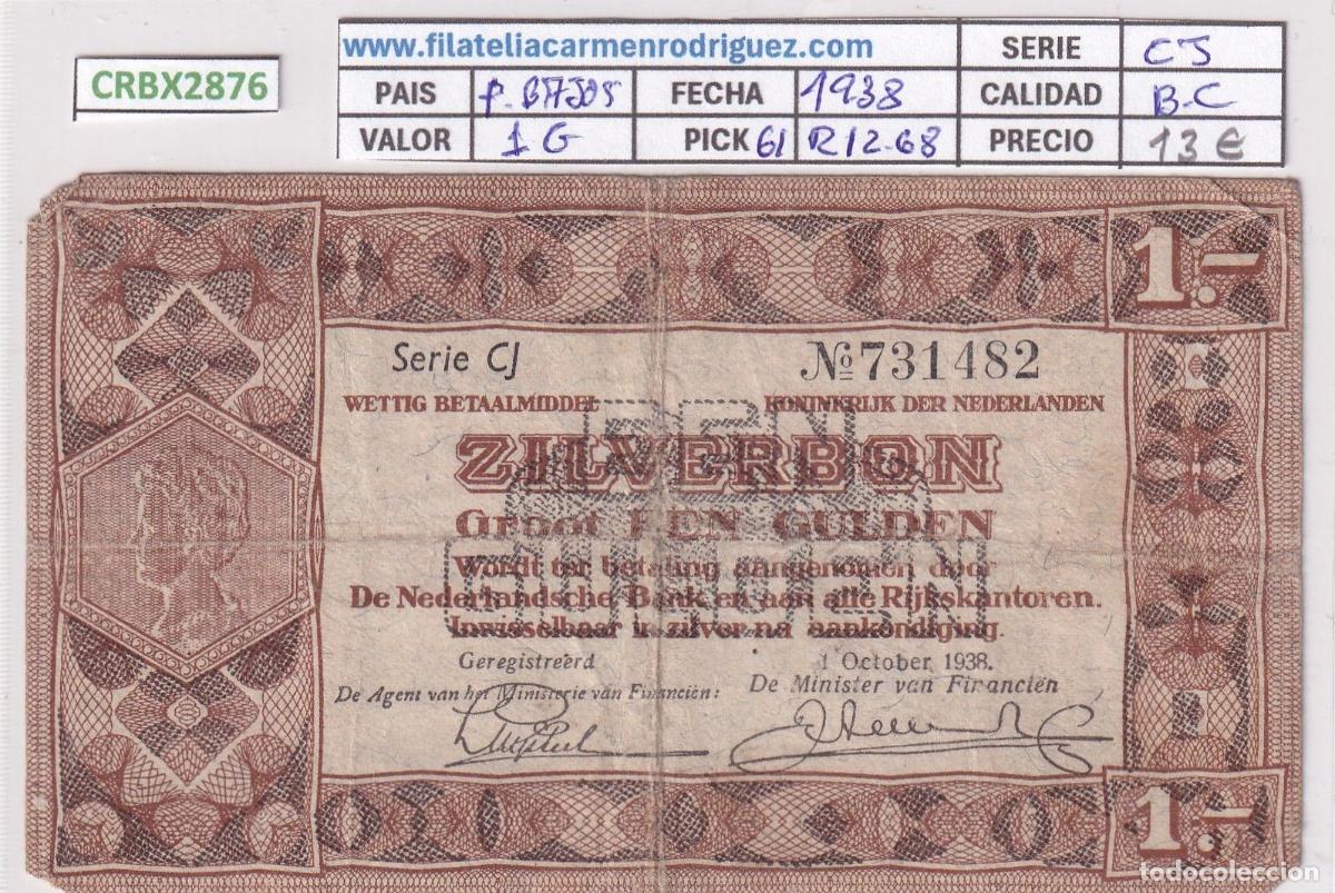 Billets internationaux: CRBX2876 BILLETE PAISES BAJOS 1 GULDEN 1938 P-61 BC