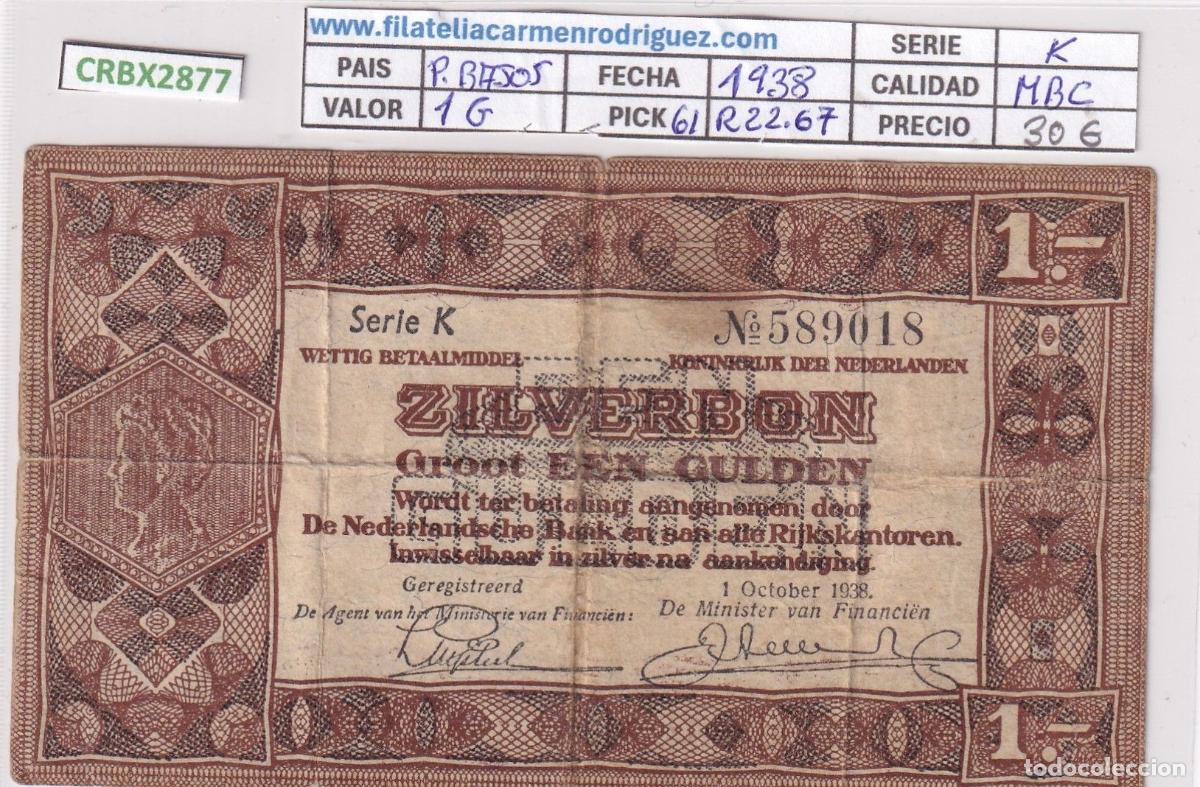Billets internationaux: CRBX2877 BILLETE PAISES BAJOS 1 GULDEN 1938 P-61 MBC