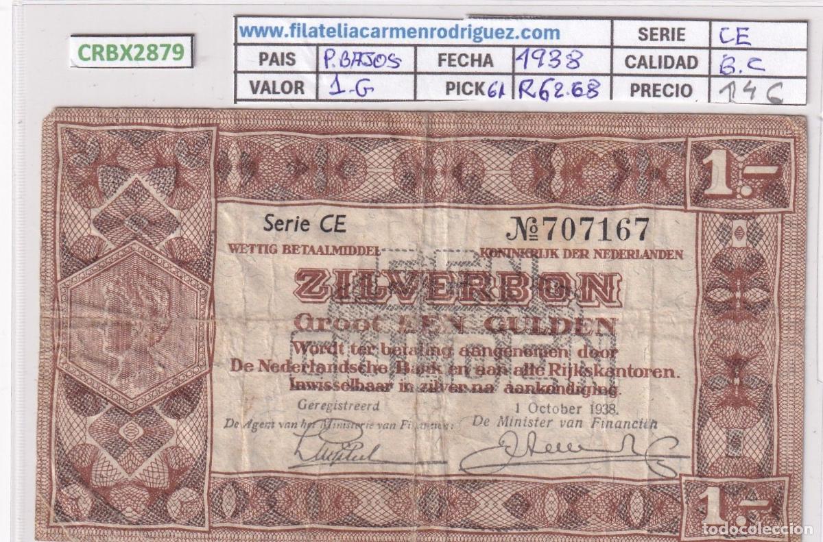 Billets internationaux: CRBX2879 BILLETE PAISES BAJOS 1 GULDEN 1938 P-61 BC