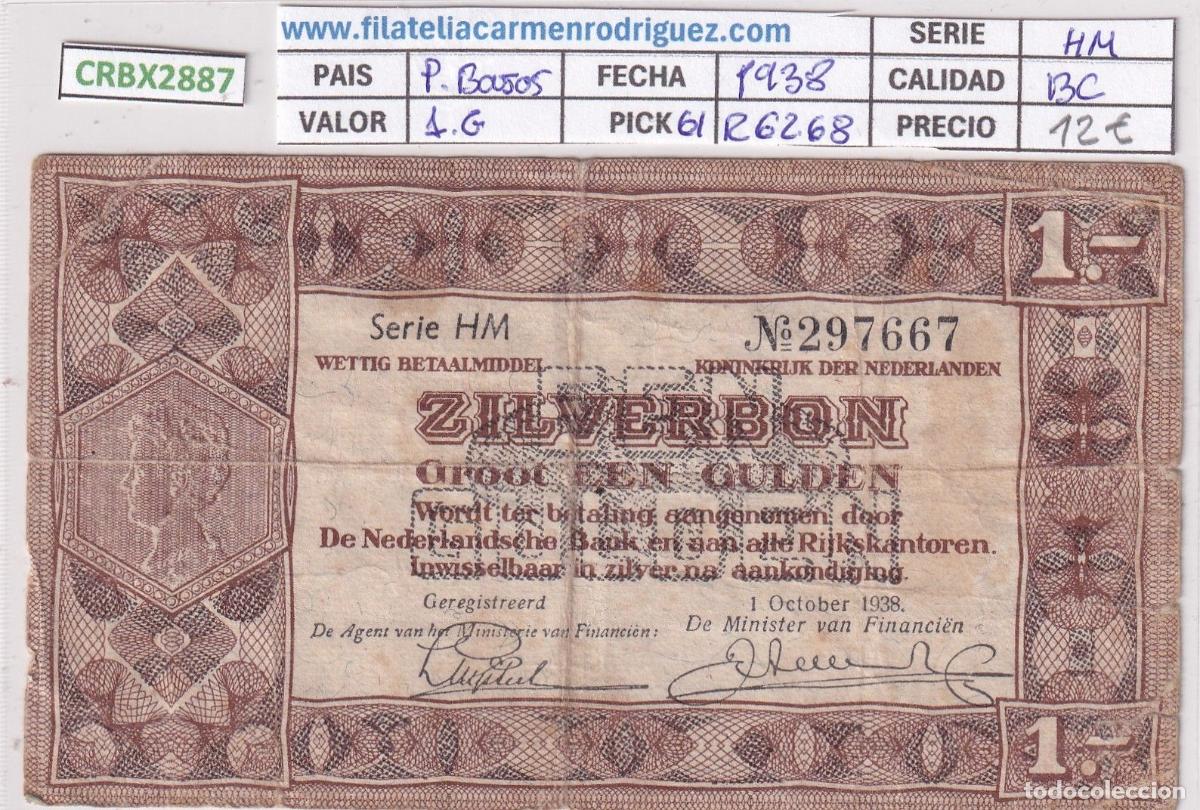 Internationale Banknoten: CRBX2887 BILLETE PAISES BAJOS 1 GULDEN 1938 P-61 BC