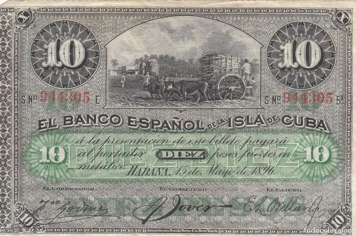 Internationale Banknoten: CRBX0203 BILLETE CUBA 10 PESOS 1896 MBC