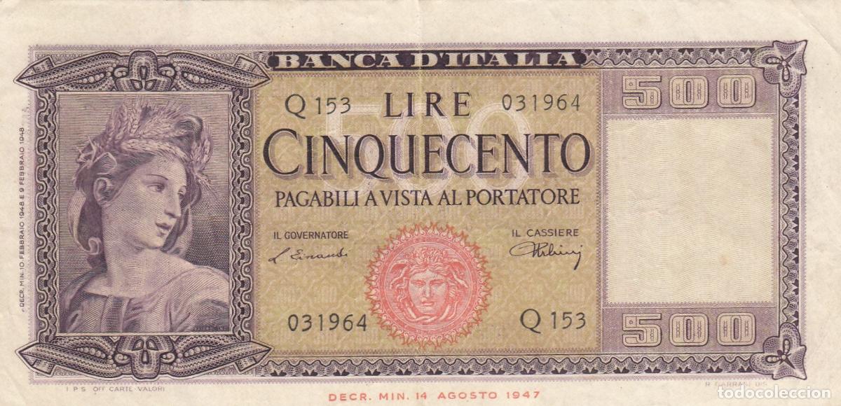 Internationale Banknoten: CRBX0243 BILLETE ITALIA 500 LIRAS 1953 MBC