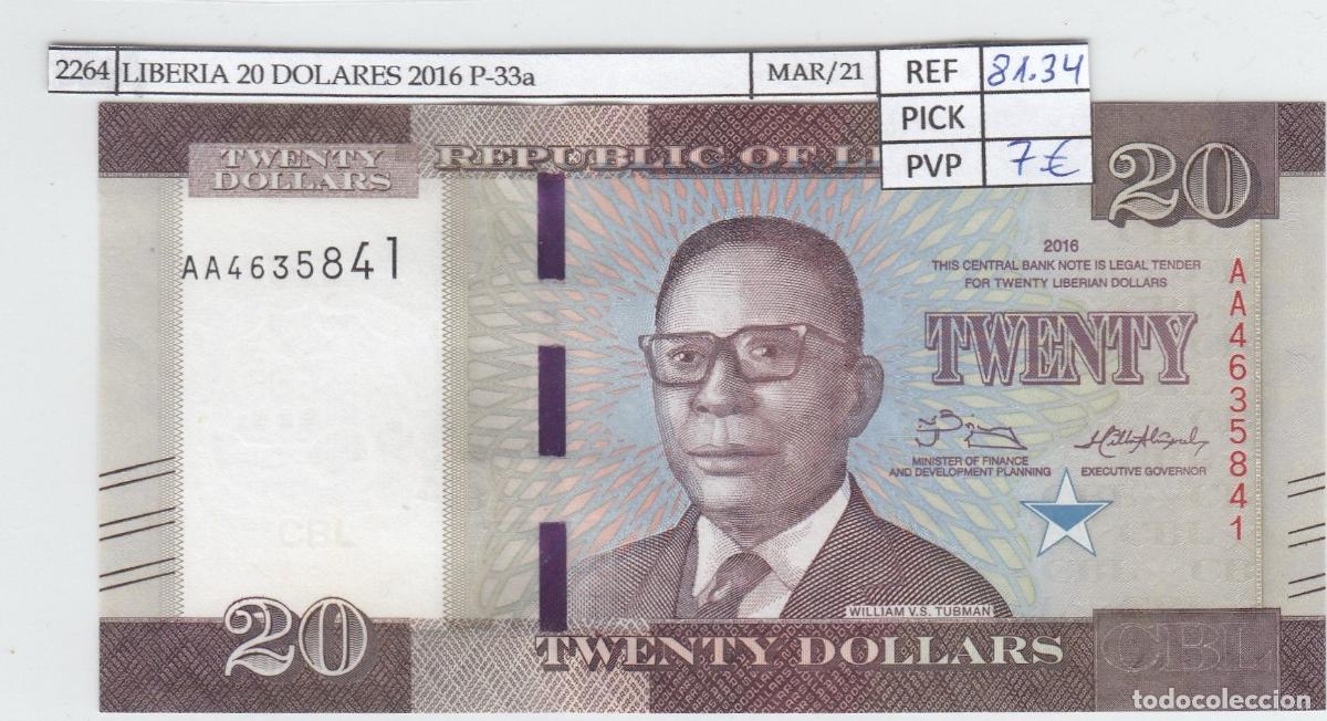 Billets internationaux: CRJ2264 BILLETE LIBERIA 20 DOLARES 2016 P-33a SIN CIRCULAR